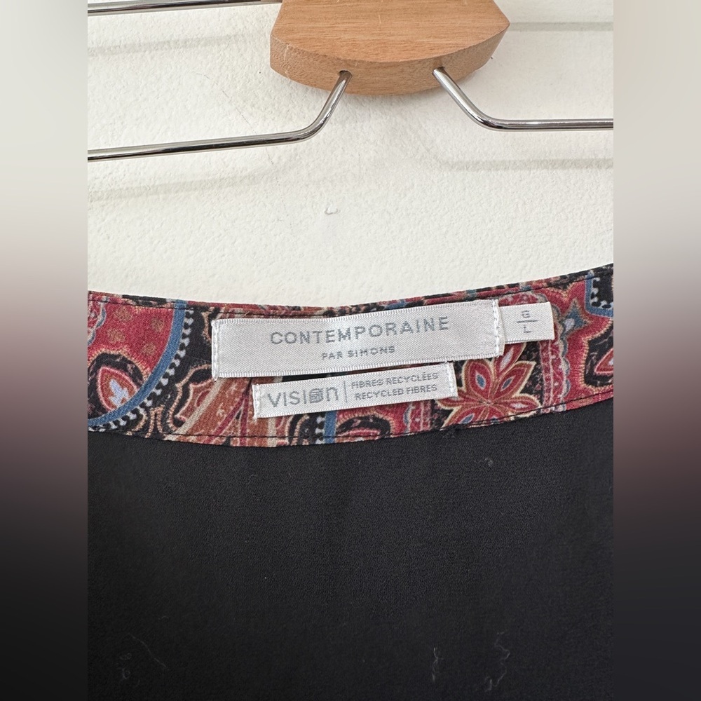 Contemporaine for Simons - Maxi Skirt - Wine & Blue Print - Size: Large - Picture 3 of 7